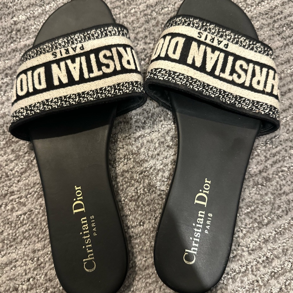 Dior Black and Cream Women's Sandals